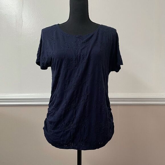 NWOT Cato Lace Navy Blouse - Picture 1 of 4